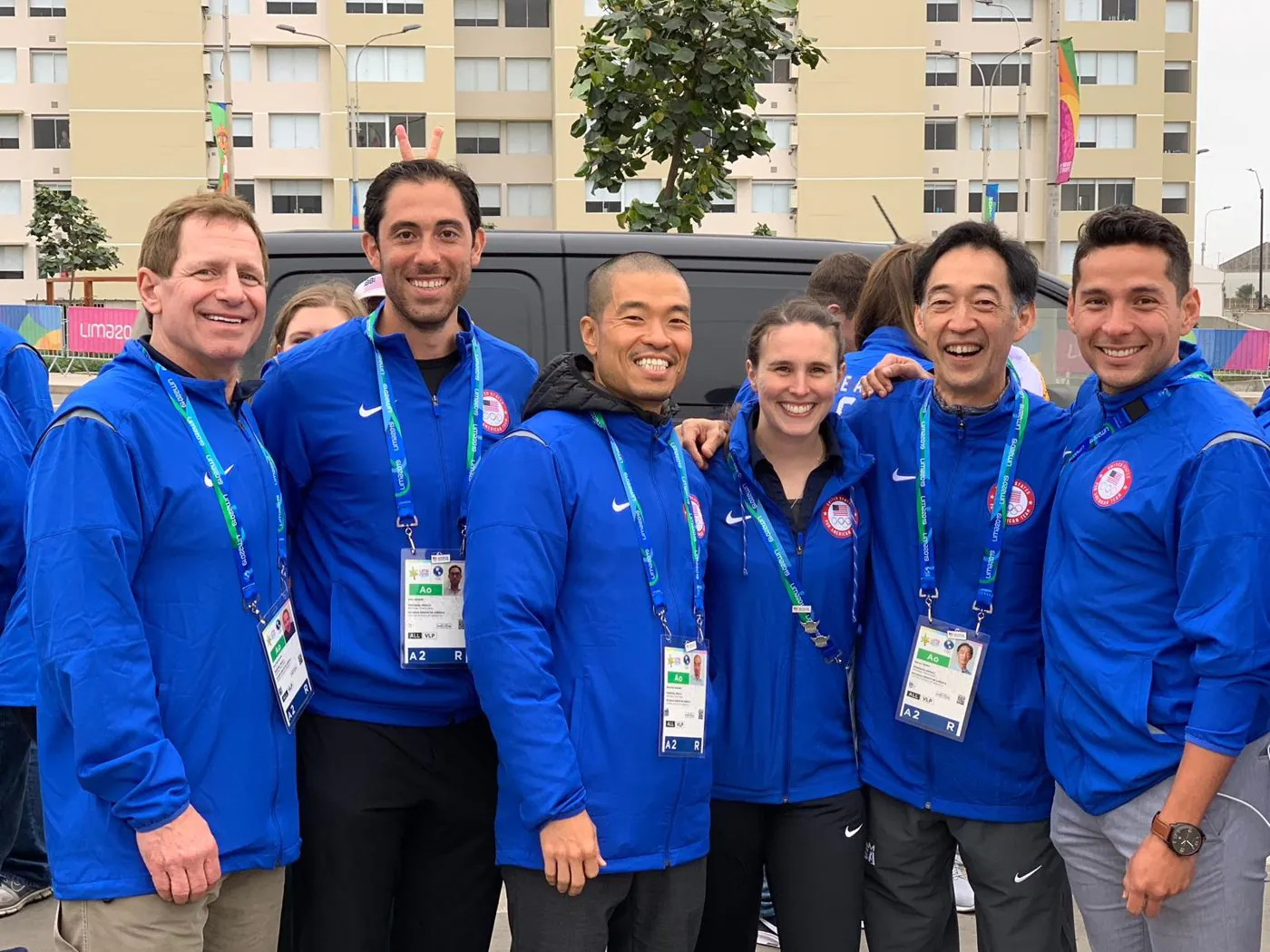 Dr. Hiro Nakano with the Team USA medical staff at the 2019 Pan American Games in Lima, Peru